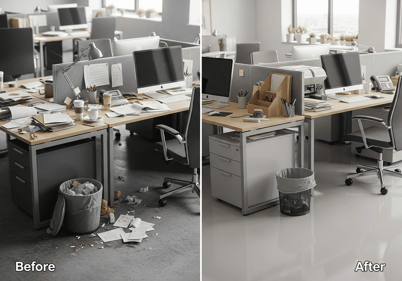 Corporate cleaning services before after cleaning2